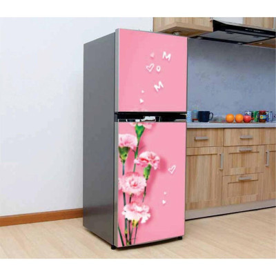 Decal 3D dán Cửa Tủ Lạnh chống thấm cao cấp HOA CẨM CHƯỚNG
