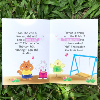 Bộ 12 Truyện tranh song ngữ Việt Anh rèn thói quen tốt cho bé - Đinh Tị - thích hợp bé 3-12 tuổi
