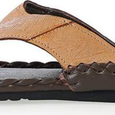 Dép nam da đà điểu Huy Hoàng màu vàng bò HP7419