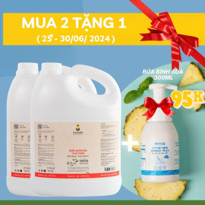 [ Nước ngâm rửa thực phẩm Fuwa3e 3.8L enzym 100%] loại bỏ chất độc khử mùi tanh thịt cá giữ độ tươi