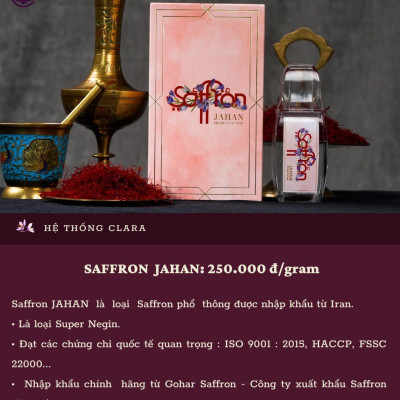 Set Quà Nhụy hoa nghệ tây Saffron Jahan kèm Trà hoa và Mật ong Saffron Đông trùng hạ thảo