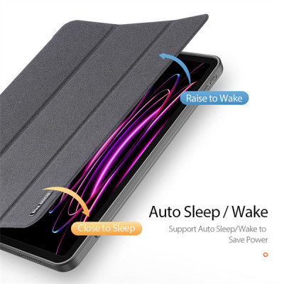Bao Da Dành Cho iPad Pro 12.9 2020 / 2021 / 2022 Dux Ducis Domo Series Có Khe Cắm Bút, Tự Động Tắt Mở - Hàng Chính Hãng