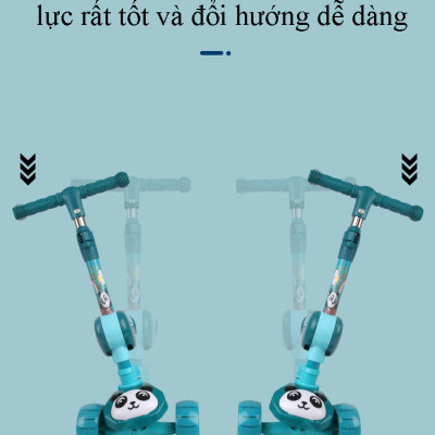 Xe Trượt Scooter Trẻ Em Có Ghế Gấp Gọn 3 Bánh Phát Sáng, Có Nhạc Và Đèn Báo, Dành Cho Bé Từ 2-12 Tuổi