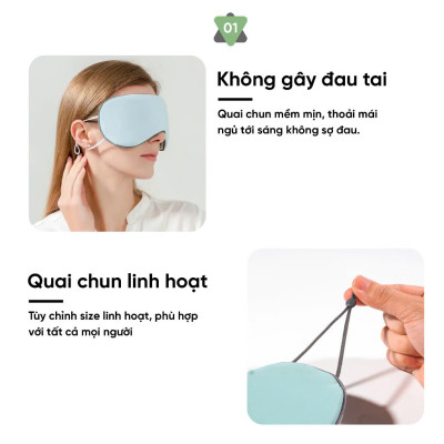 Bịt Che Mắt Ngủ Văn Phòng, Trên Xe Ô tô, Máy Bay, Thoáng Khí, Mềm Mại Cho Giấc Ngủ Ngon, Mặt Nạ Ngủ. Du Lịch Dã Ngoại Phượt Thiền - Giao Màu Ngẫu Nhiên