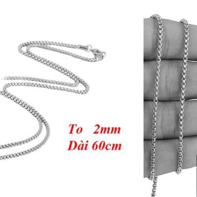 Dây chuyền nam titan cao cấp đẹp sang trọng inox thép không gỉ kiểu bông dừa trangsucpt PTDCNA51