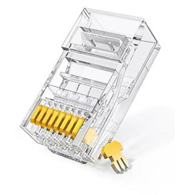 Đầu bấm mạng RJ45 chuẩn Cat6 cao cấp mạ vàng 30U Hộp 100 cái Ugreen 80121  NW184 Hàng chính hãng