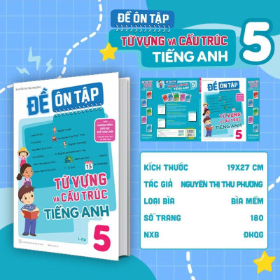 Sách - Đề Ôn Tập Từ Vựng Và Cấu Trúc Tiếng Anh Lớp 1, 2, 3, 4, 5 - Combo 5 Cuốn - Megabook