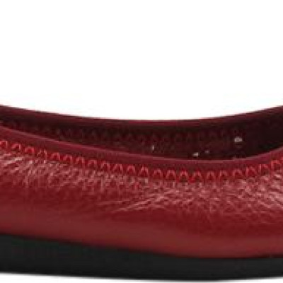 Giày Nữ Búp Bê Da Bò Huy Hoàng HT7909 - Đỏ Đô