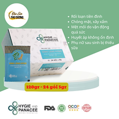 Trà Đinh Lăng - Trà hòa tan Hygie&Panacee Hộp 24 gói 24 lần pha - Ngủ ngon, lợi sữa, giảm chứng hay quên, khỏe gân cốt