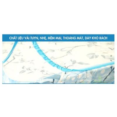 Mùng Chụp Tự Bung Cao Cấp Siêu Dày - thương hiệu A - Màu Xanh Da Trời  + Tặng kèm túi thơm thảo dược