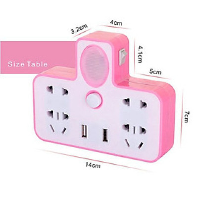 Bộ chia ổ điện 2 cổng USB có đèn led - Bộ chia tách ổ điện - Hàng chính hãng