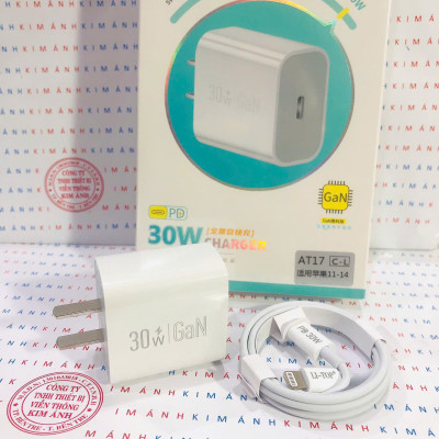 Bộ sạc nhanh LI-TOP GaN AT17 chân Ios (L) công suất PD 30W, có chứng nhận 3C tiêu chuẩn quốc gia, hàng chính hãng bảo hành 12 tháng
