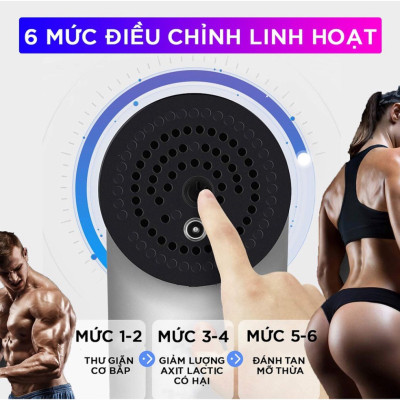 Máy Massage 4 Đầu 6 Chế Độ Fascial, Súng Massage Giảm Căng Cơ, Trị Nhức Mỏi Vai Gáy Hiệu Quả - HÀNG CHÍNH HÃNG MINIIN