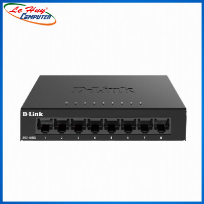 Bộ Chia Mạng Switch D-Link DGS-108GL 8 Cổng RJ45 10/100/1000Mbps Vỏ Kim Loại - Hàng Chính Hãng