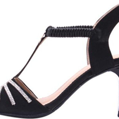 Giày Sandal Nữ Cao Gót Huy Hoàng HT7051 - Đen