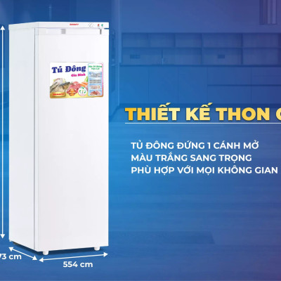 Tủ đông đứng Sanaky VH-230VD 213 lít - Hàng chính hãng (chỉ giao HCM)
