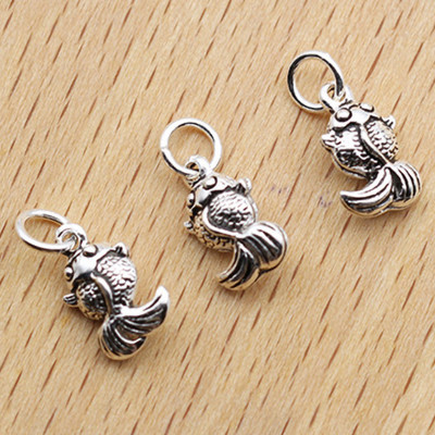 Combo 3 cái charm bạc hình cá vàng reo - Ngọc Quý Gemstones
