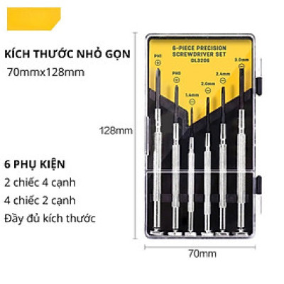 Bộ Tua Vít Sửa Đồng Hồ, Laptop (6 Cây)