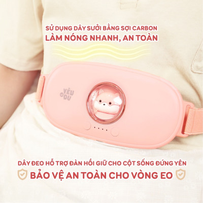 Máy massage làm ấm bụng kinh, Đai chườm nóng giảm đau bụng kinh, Đai đeo làm ấm bụng