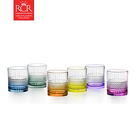 Bộ 6 Ly Thuỷ Tinh Pha Lê Ý RCR - Brillante Coloured Dof Tumbler 340ml