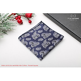 Khăn Cài Túi Áo Vest - Pocket Square - Phụ Kiện Cài Áo xanh họa tiết