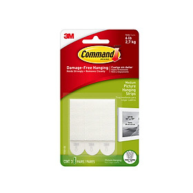 Miếng dán treo tranh 3M Command™ 17201-ES độ bền cao, bám cực chắc, chịu tải 2.7 kg (6 dải 3 cặp)