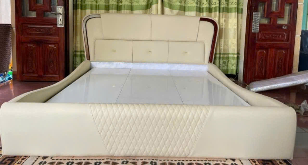 Giường ngủ bọc da thang sắt phản gỗ chắc bền Tundo KT 1m6 x 2m hoặc 1m8 x 2m