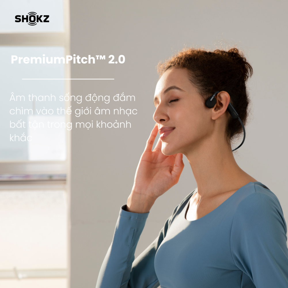 Tai Nghe Bluetooth Thể Thao Truyền Âm Thanh Qua Xương SHOKZ OPEN MOVE S661 - Hàng chính hãng - Pin sử dụng trong 6 tiếng - Kháng nước IP55