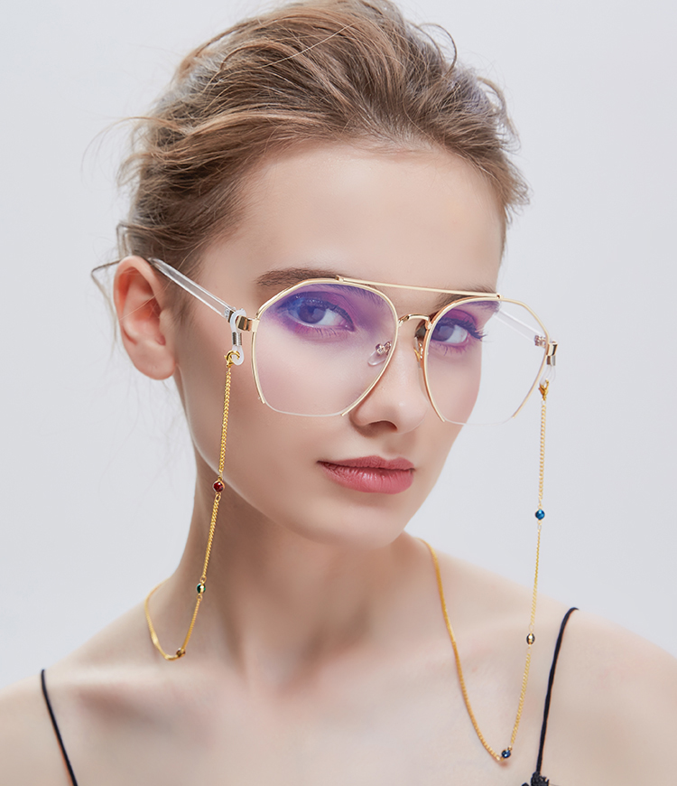 Dây đeo kính mix hạt đá nhỏ phụ kiện thời trang cá tính unisex phong cách Âu Mỹ