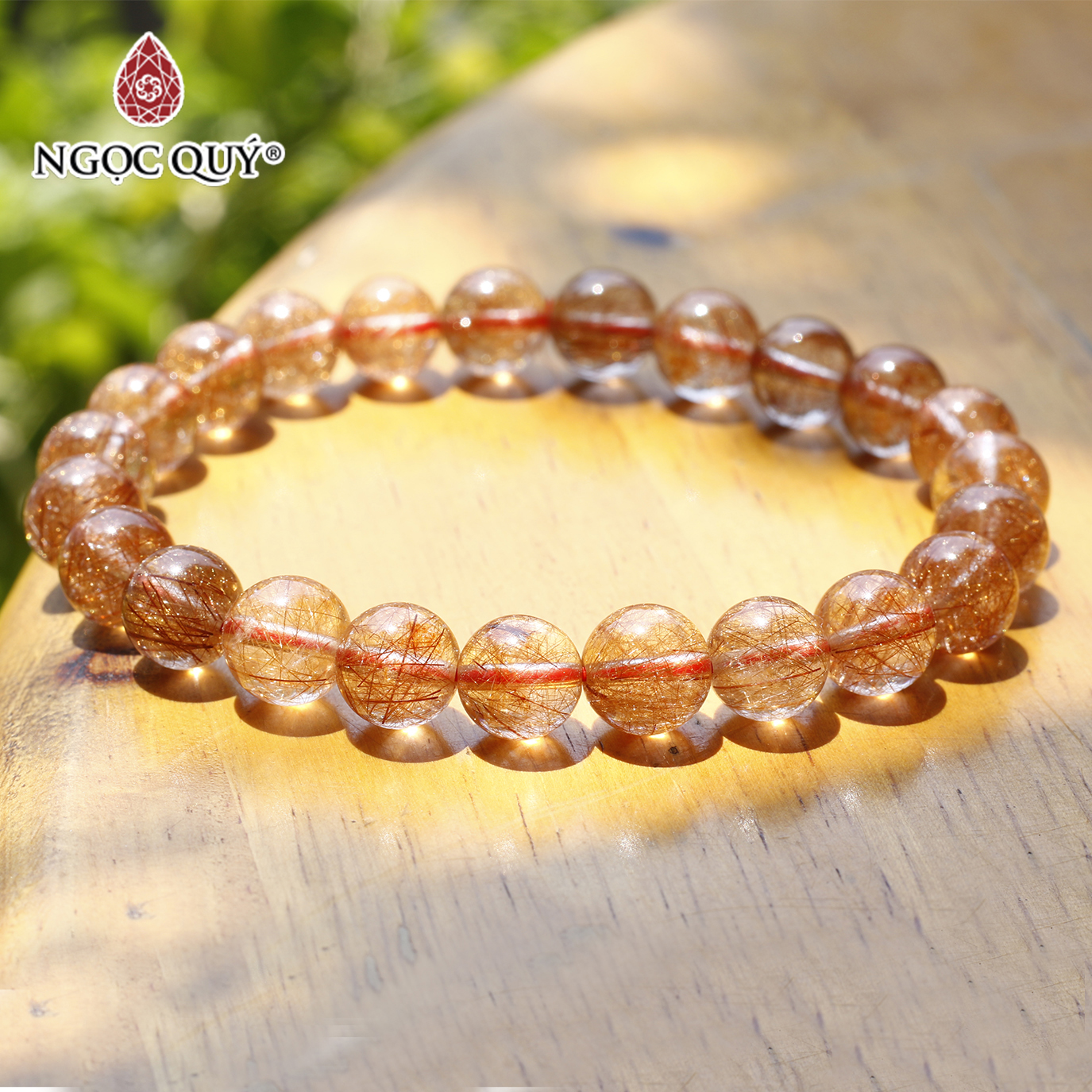 Vòng thạch anh tóc đỏ cam mệnh hỏa, thổ - Ngọc Quý Gemstones