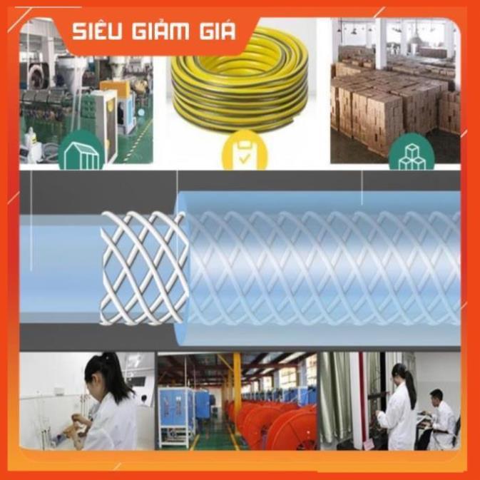 Bộ dây vòi xịt nước rửa xe, tưới cây . tăng áp 3 lần, loại 7m, 10m 206701-3 đầu đồng,cút đồng+tặng móc khoá