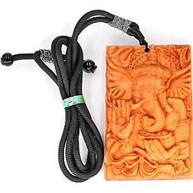 Vòng cổ mặt gỗ ngọc am khắc thần Ganesha MG97
