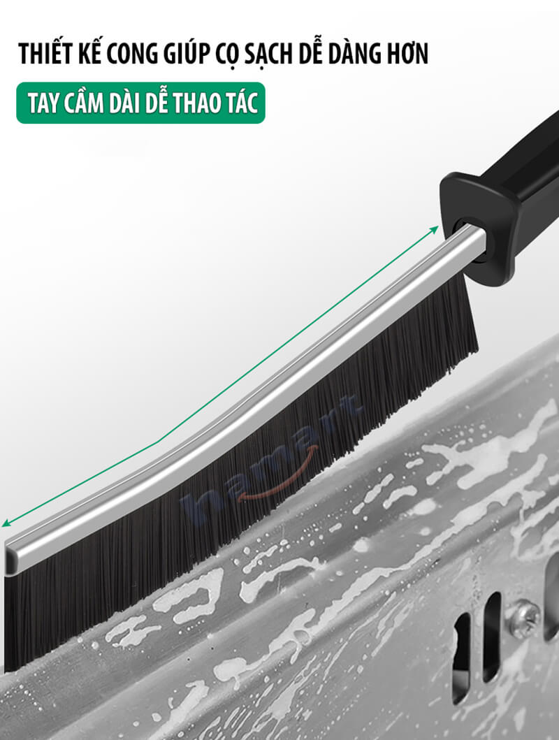 Bàn Chải Chà Khe Rãnh Chổi Cọ Viền Bếp Mép Bồn Rửa Chén Vệ Sinh Góc Tường Vòi Inox Có Lỗ Treo