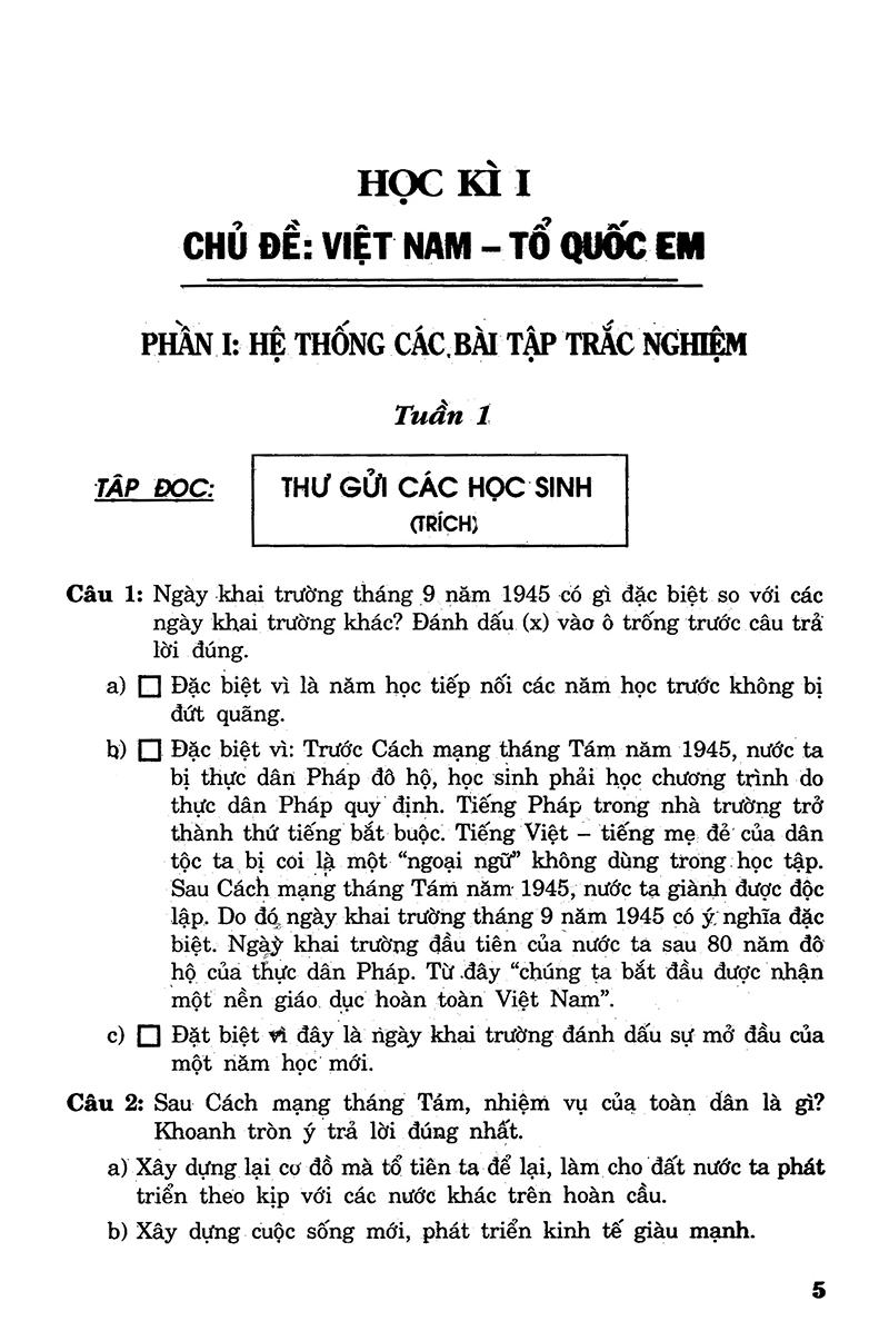 Câu Hỏi Và Bài Tập Trắc Nghiệm Tiếng Việt Lớp 5 Tập 1