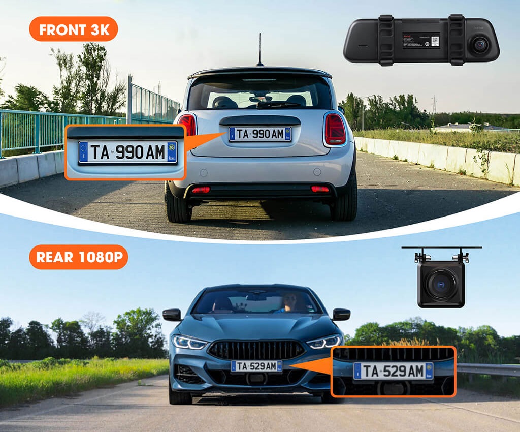 Camera hành trình gương 70mai S500 tích hợp cam lùi, màn hình cảm ứng 9.35inch, 3K HDR góc quay rộng 138° – Hàng chính hãng