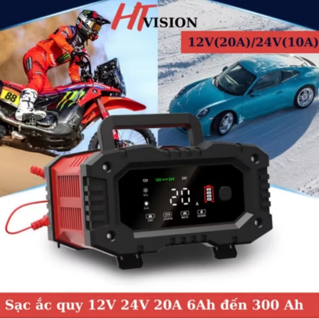 BỘ SẠC BÌNH ẮC QUY FOXSUR 12V-24V 300A CÔNG XUẤT LỚN CHỐNG NGƯỢC CHỐNG CHẬP KHỬ PHỤC HỒI BÌNH