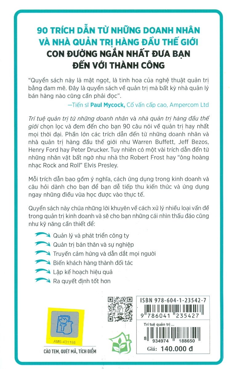 Trí Tuệ Quản Trị Từ Những Doanh Nhân Và Nhà Quản Trị Hàng Đầu Thế Giới