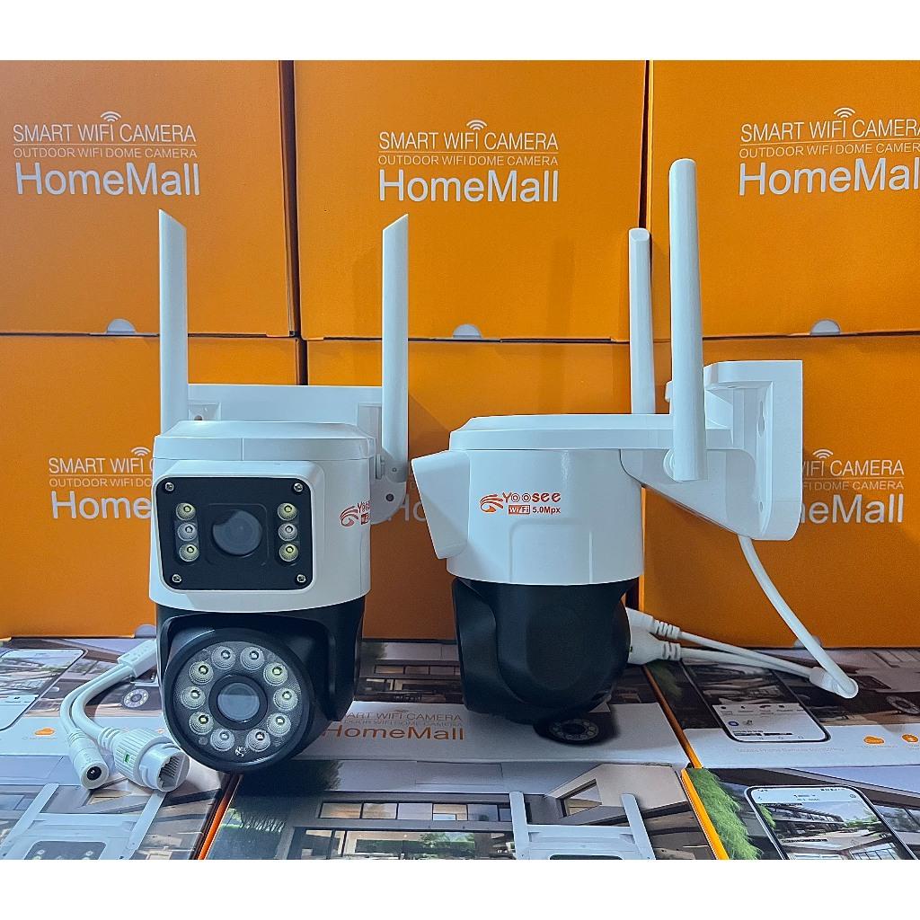 Camera Yoosee Wifi 2 Mắt Ngoài Trời 2 Màn Hình 5MP Xem Đêm Có Màu, Hỗ Trợ Đàm Thoại 2 Chiều Xoay 360 Độ - Hàng Nhập Khẩu