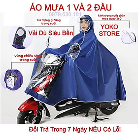 Áo Mưa phản quang Vải Dù { Loại 1} , Áo Mưa 2 Đầu, chống rách có kính che mặt cao cấp