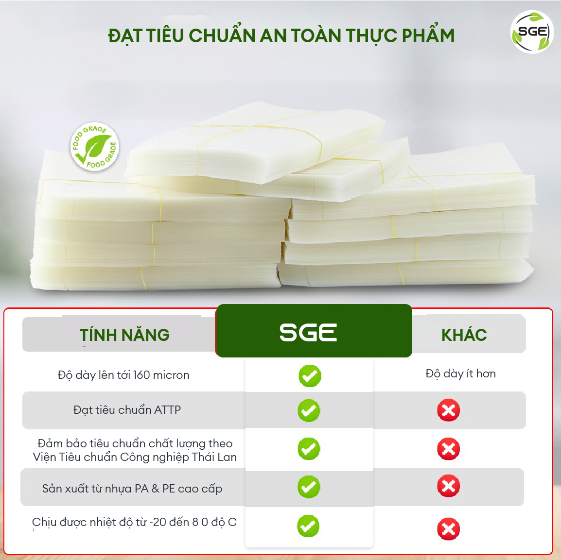 Túi Hút Chân Không Mặt Trơn B1D Kích Thước 30cm x 50 cm. Làm Từ Hạt Nhựa Nguyên Sinh Cao Cấp Tiêu Chuẩn Vệ Sinh ATTP, Không Chứa Chất Gây Ung Thư, Dùng Được Trong Lò Vi Sóng. Hàng Chính Hãng Chất Lượng Cao Cấp. Giá Bán Theo 1kg.