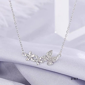 Dây chuyền nữ mặt hoa bướm chất liệu bạc s925 MS09c