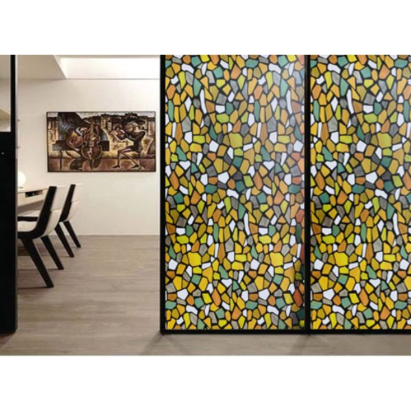 Decal dán kính mờ sỏi đá sắc màu - Decal dán kính phòng khách - phòng ngủ - khách sạn - nhà hàng - decal dan kinh Binbin DK53