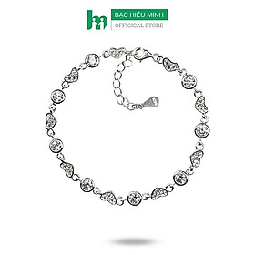 Vòng , Lắc Tay Nữ Bạc 925 Trái Tim Đính Đá Cao Cấp Bạc Hiểu Minh LTU577