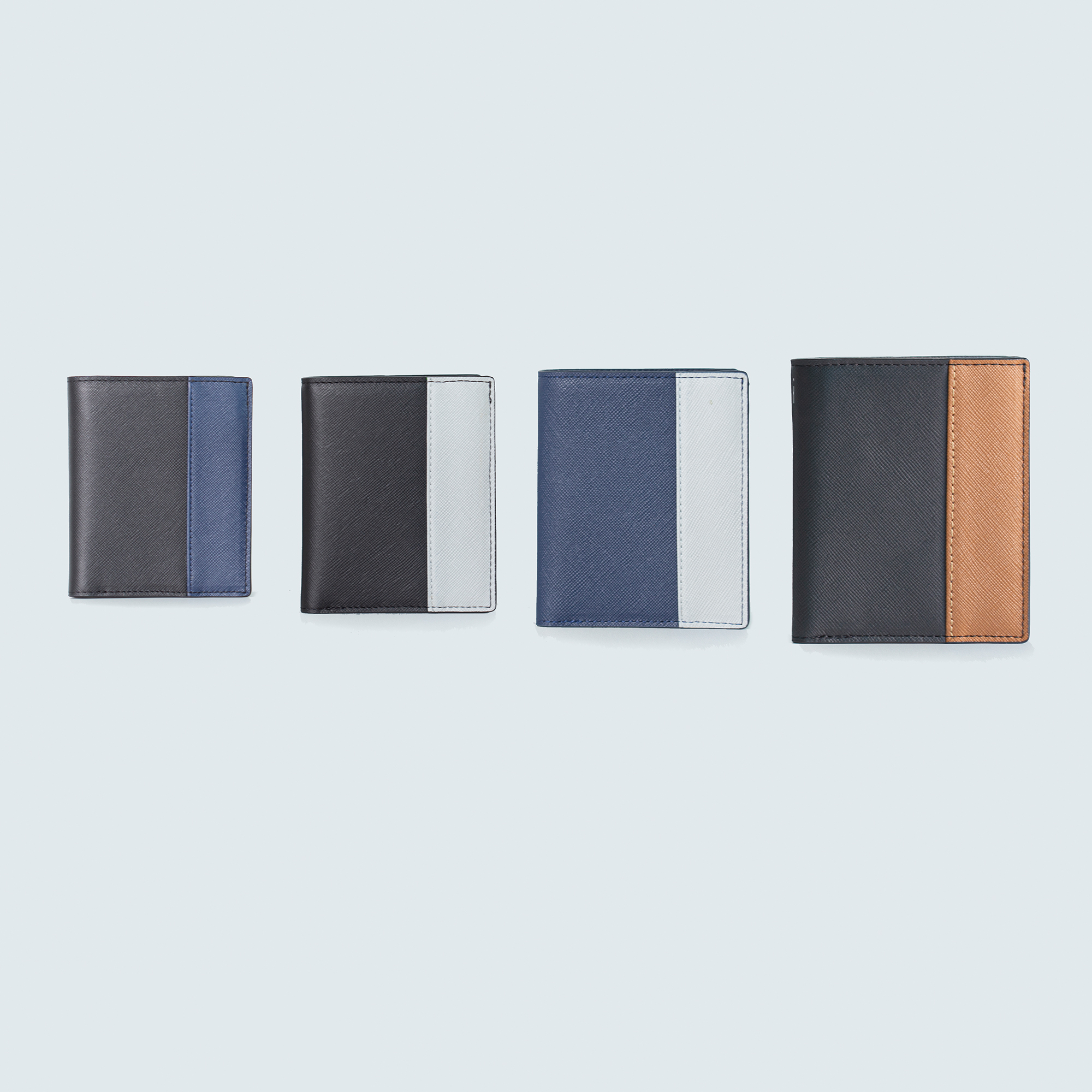 Ví Nam Mini Da Saffiano V120 Dáng Đứng Nhỏ Gọn, Phối 2 Màu Cá Tính Lịch Sự - Bụi leather