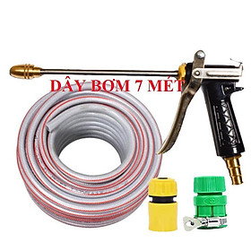 Bộ dây vòi xịt nước rửa xe, tưới cây . tăng áp 3 lần, loại 7m, 10m 206318 đầu đồng,cút,+ tặng mở chai