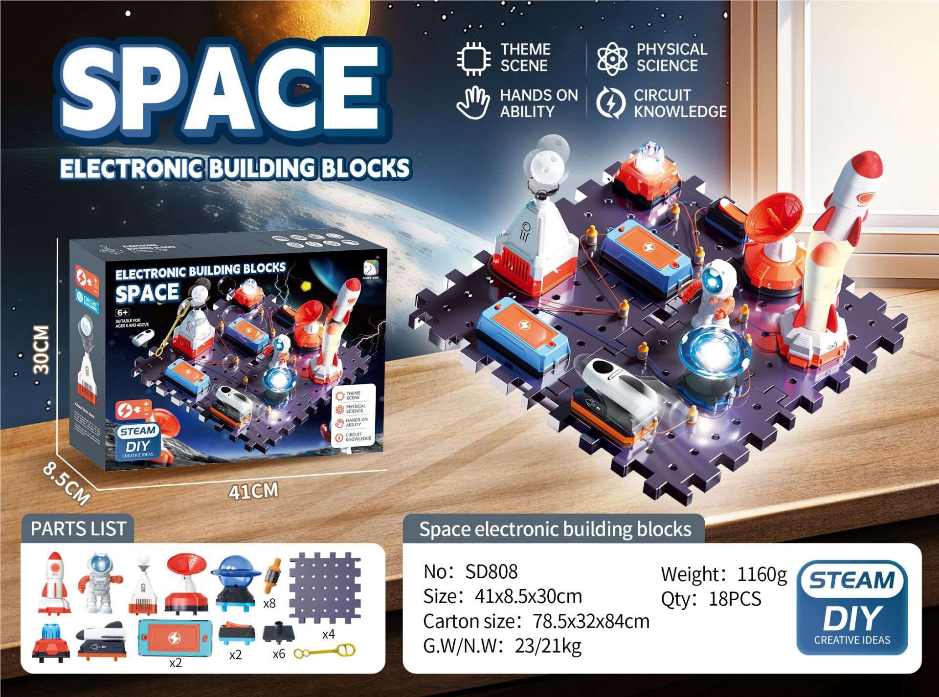 SCIENCE HORSE - SD808 - Bộ Xếp Hình Không Gian (STEAM)