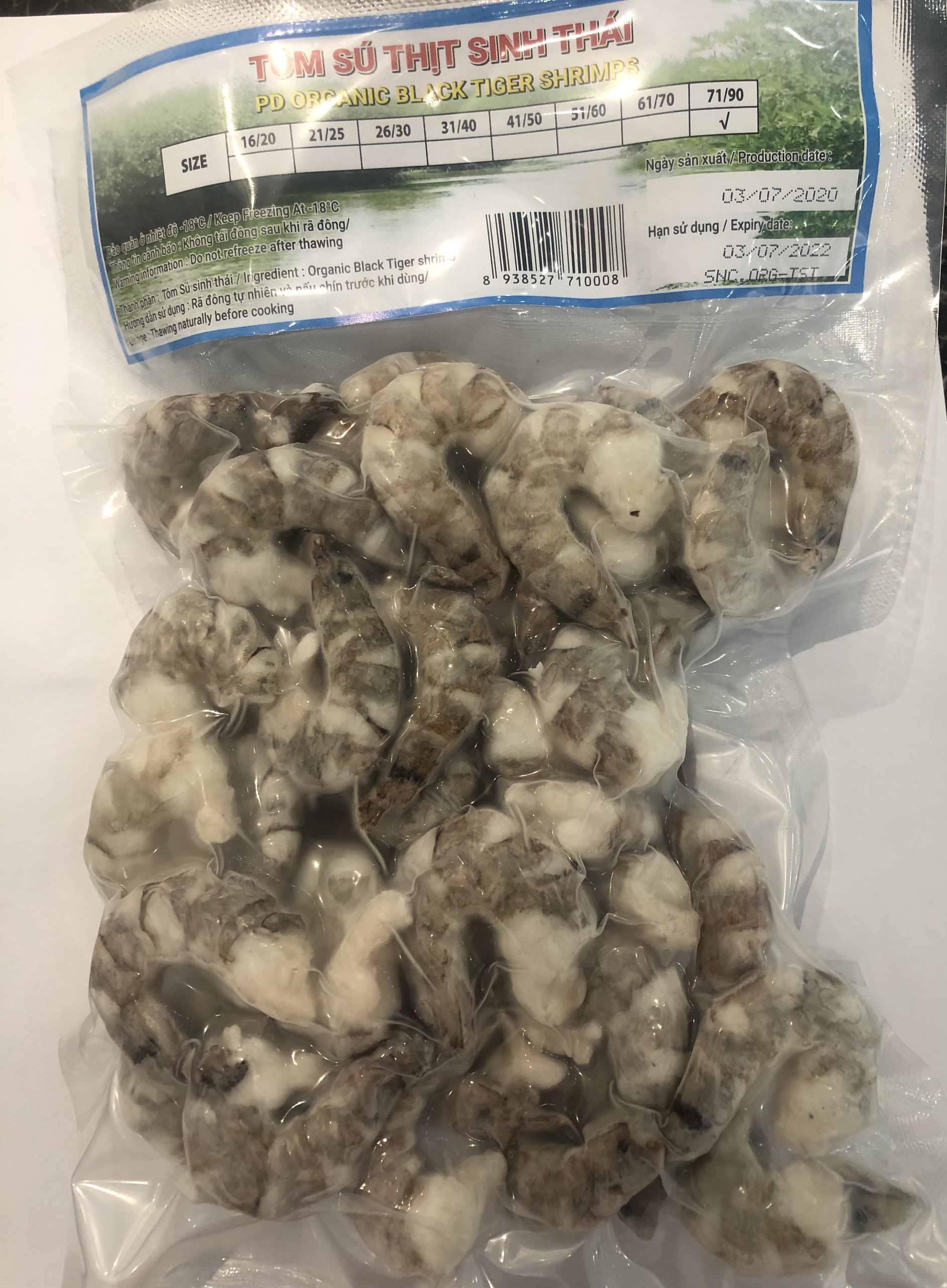 Tôm sú thịt sinh thái Seaprodex kích cỡ 71/90-250gr.