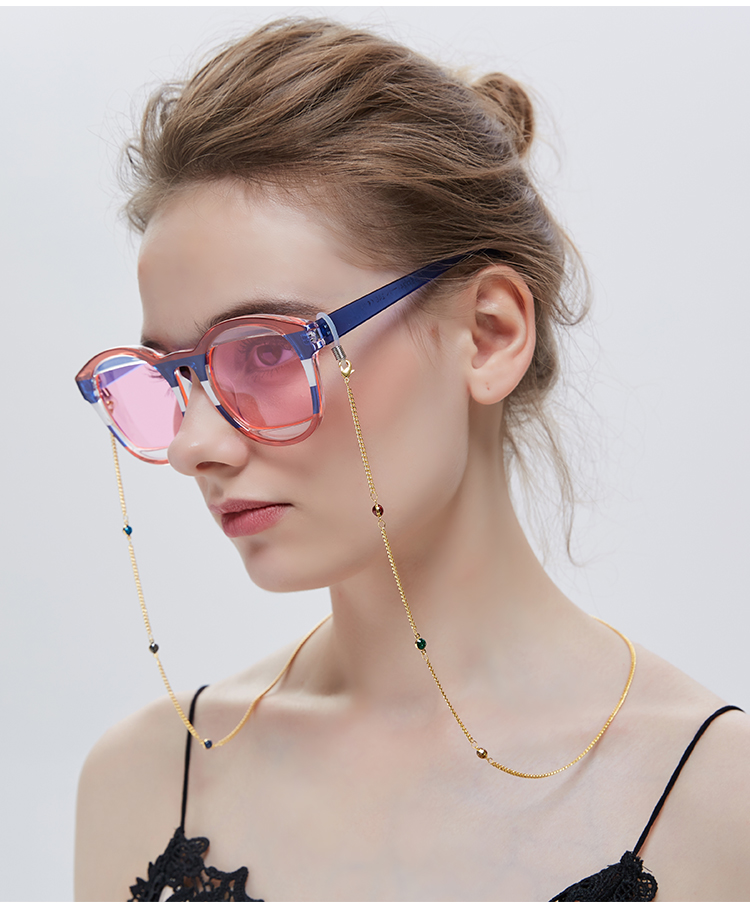 Dây đeo kính mix hạt đá nhỏ phụ kiện thời trang cá tính unisex phong cách Âu Mỹ