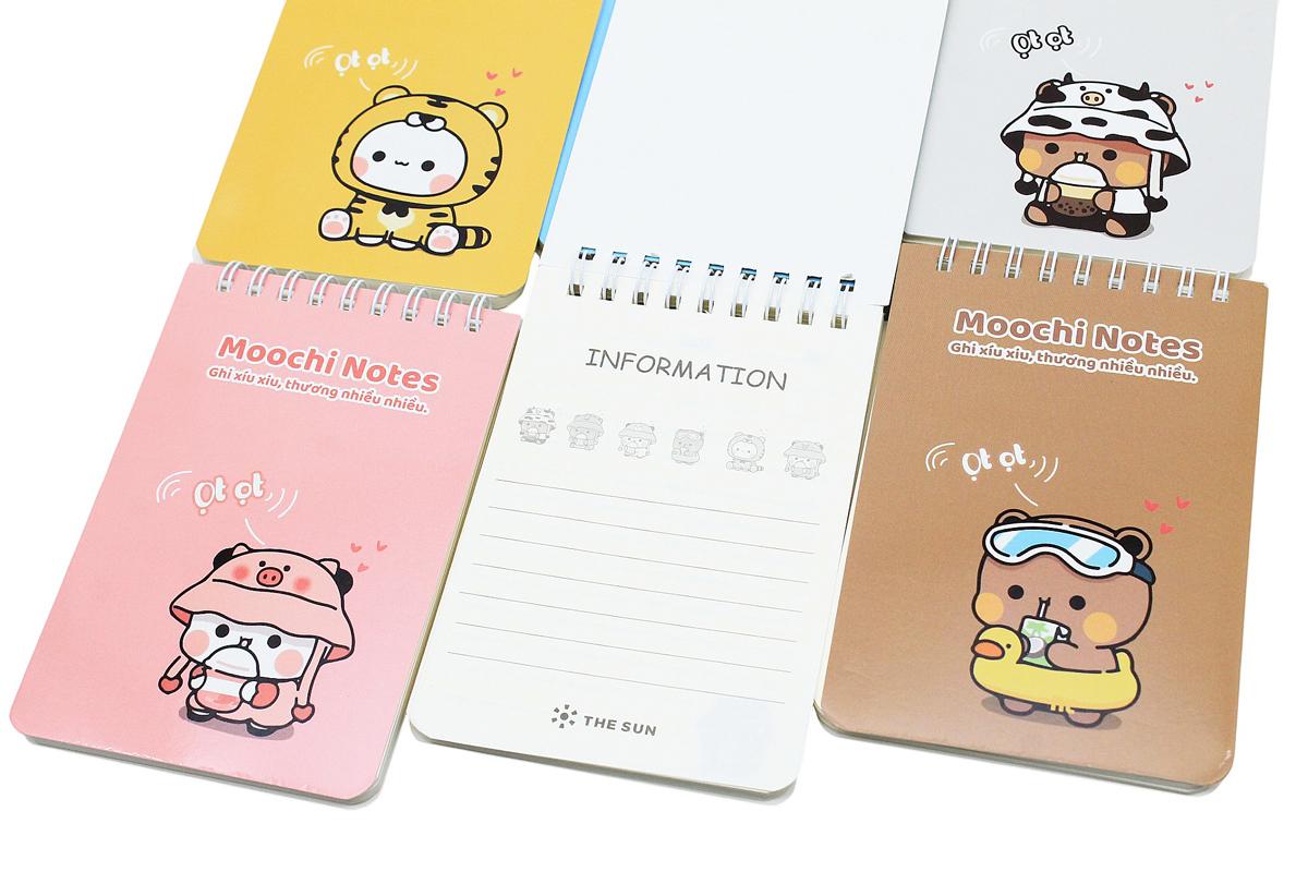 Sổ Lò Xo Moochi Notes B7 - Kẻ Ngang - 120 Trang 80gsm - The Sun 06