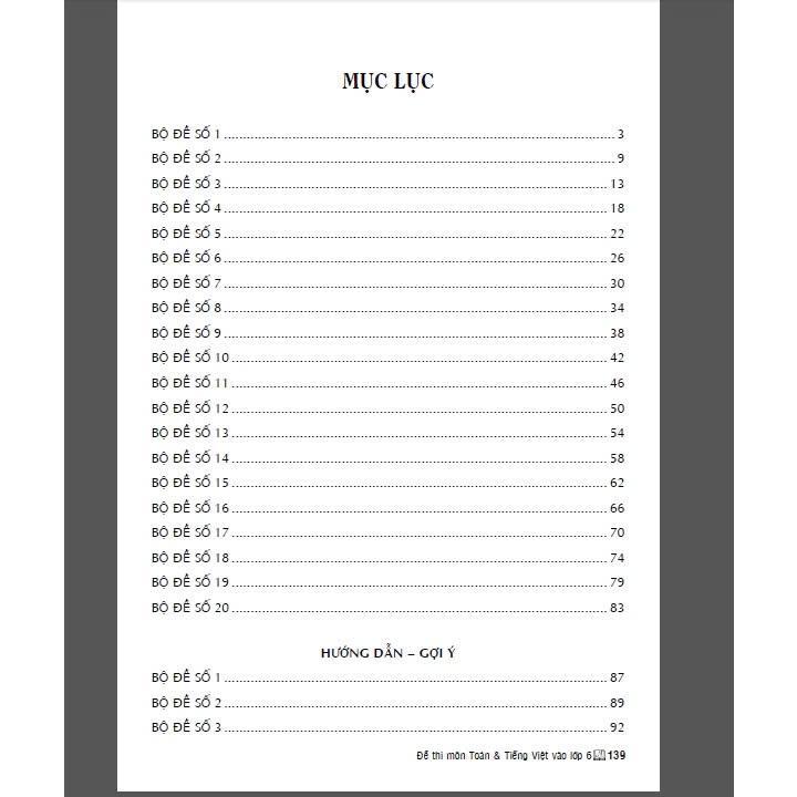 Sách - Đề Thi Môn Toán Tiếng Việt Dùng Cho Học Sinh Lớp 5 Thi Vào Lớp 6 - Dành Cho Các Bộ SGK Hiện Hành - Hồng Ân